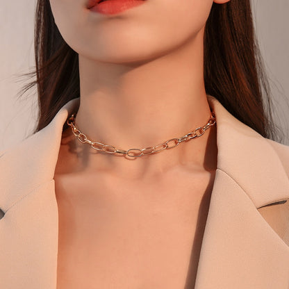 VCORM Box Chain Toggle Clasp Gold Necklaces Mixed Linked Circle Necklaces for Women Minimalist Choker Necklace 2020 Hot Jewelry